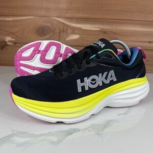 Hoka One One Bondi 8 Running Shoes Black Citrus Glow 1122302 BCGL Men's 10.5 D